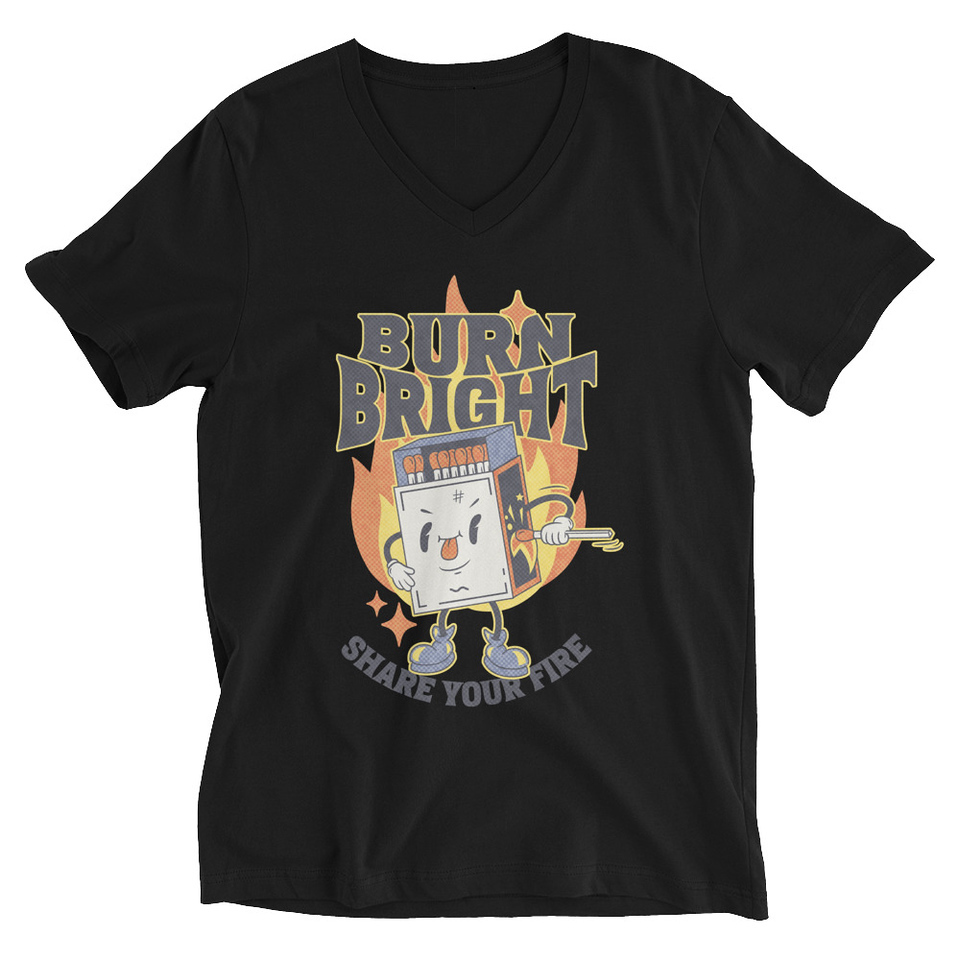 Burn Bright Unisex V-Neck Tee