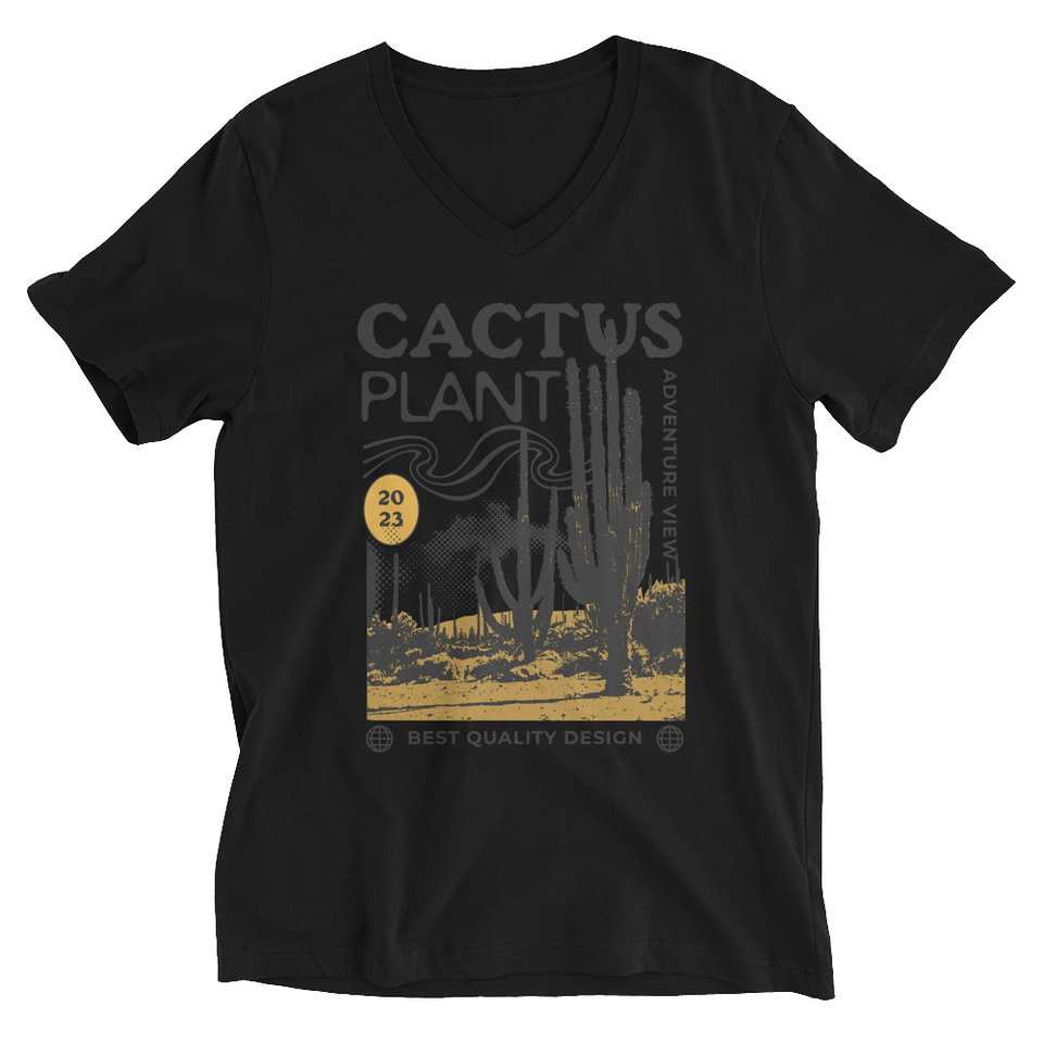 Cacus Plant - Desert Unisex V-Neck Tee