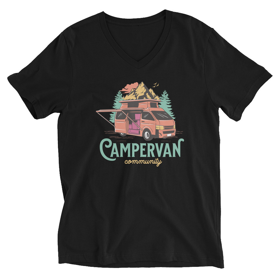 Campervan Community - Outdoor Adventure Unisex V-Neck Tee