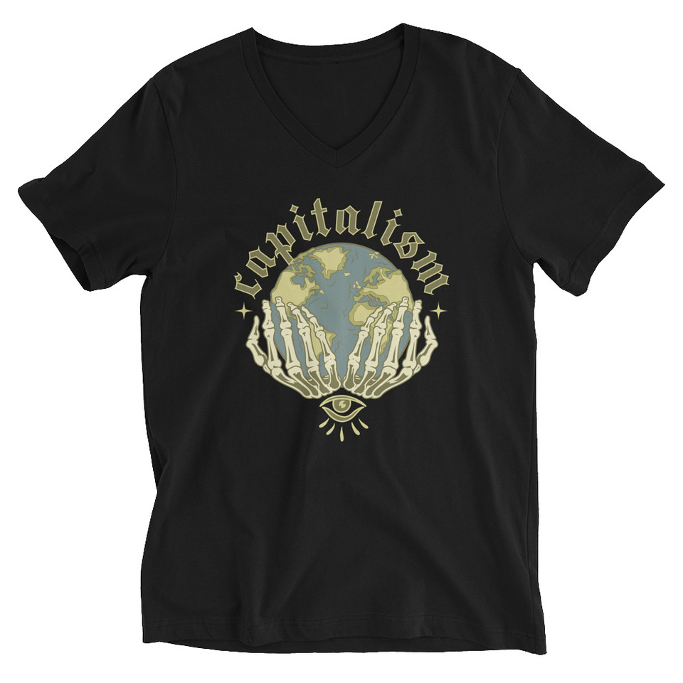 Capitalism - Earth Unisex V-Neck Tee