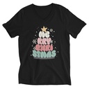 Cartoony Christmas Tree Unisex V-Neck Tee