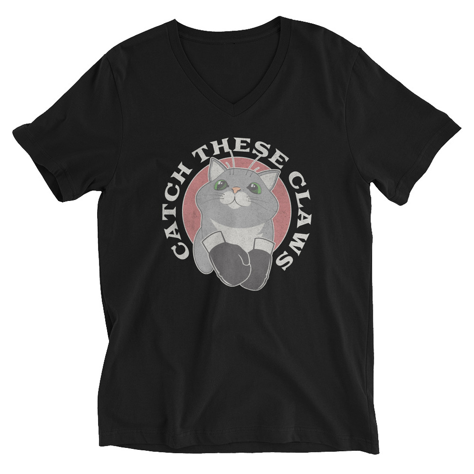 Catch These Claws - Cute Cat Unisex V-Neck Tee