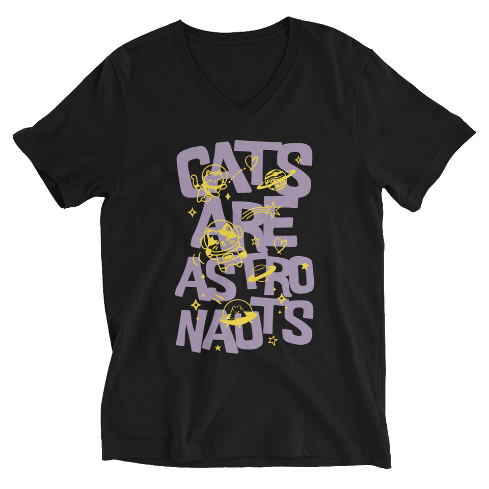 Cats are Astronauts Unisex V-Neck Tee