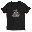 Catzilla - Funny Comic Animal Unisex V-Neck Tee