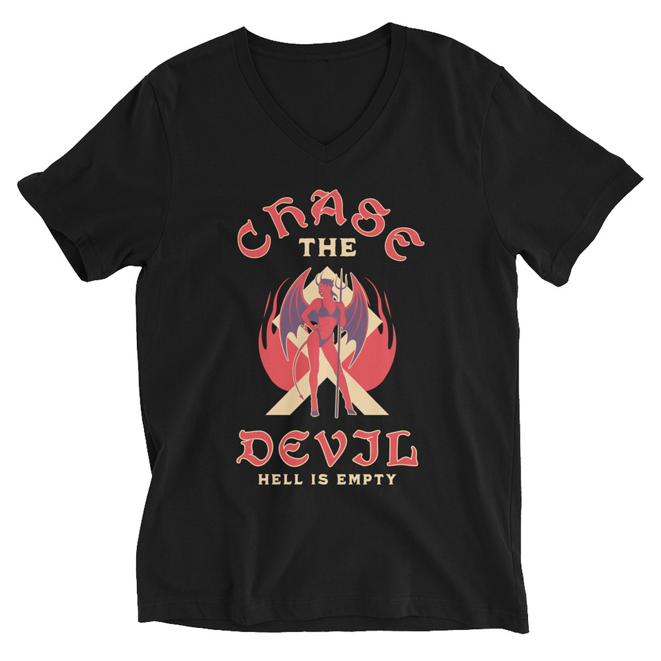 Chase The Devil Unisex V-Neck Tee