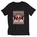 Christmas Shall Not Pass - Flaming Wizard Unisex V-Neck Tee