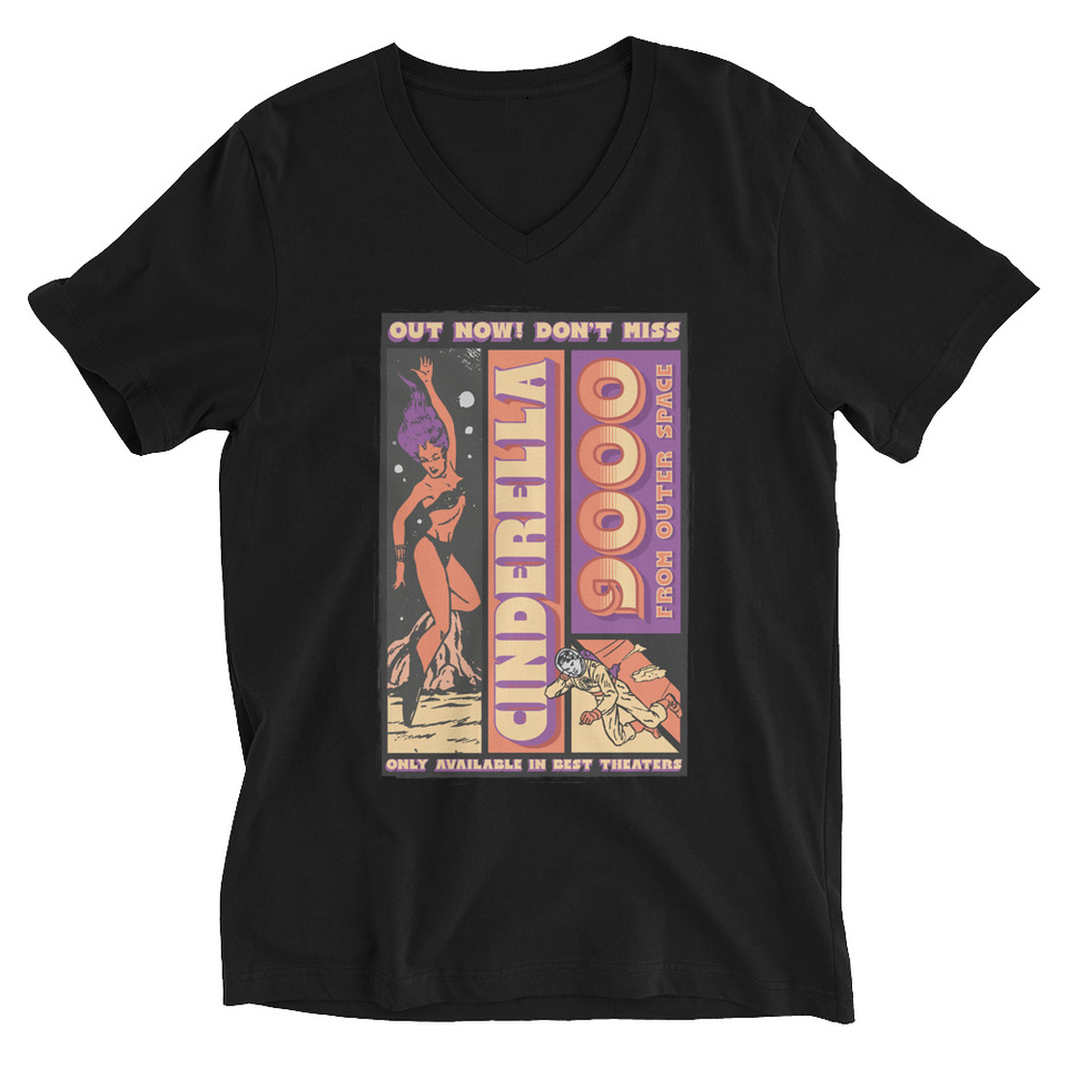 Cinderella 9000 - Retro Astronaut Unisex V-Neck Tee