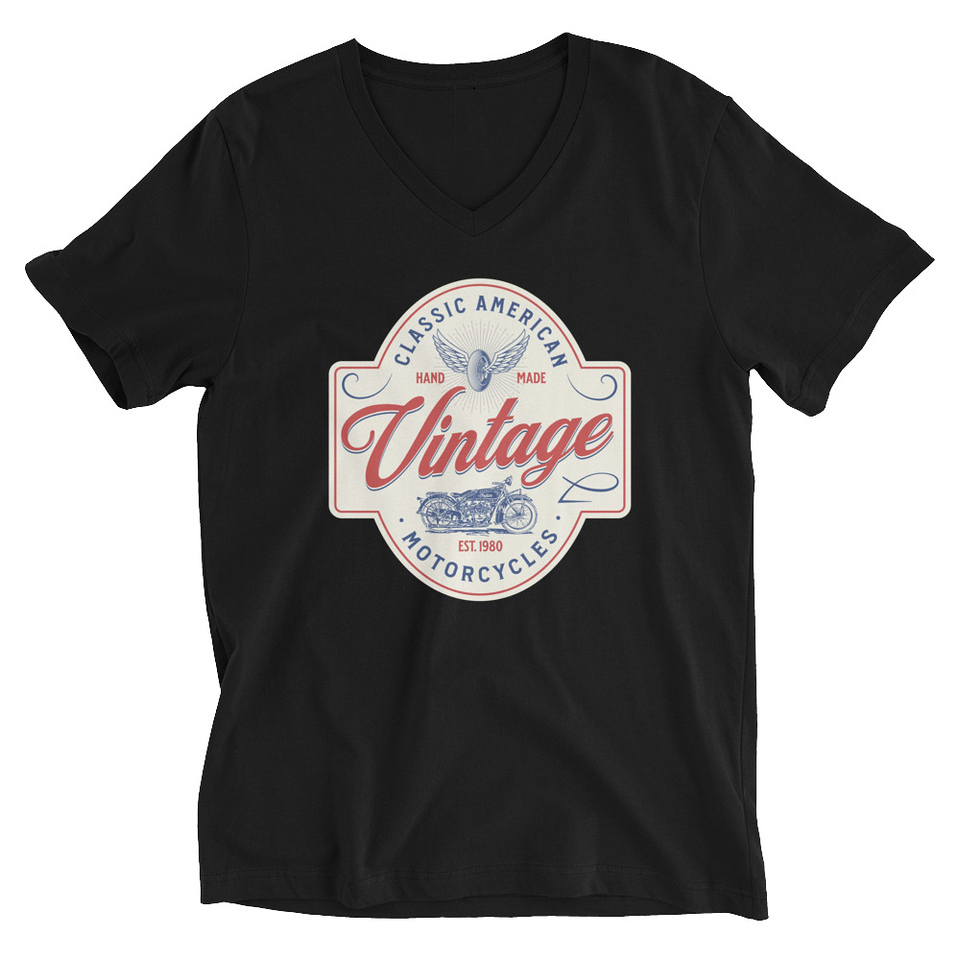 Classic American Motorcyles - Vintage Unisex V-Neck Tee