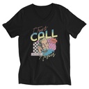 Classic Retro Illustrative Portrait Men Calling Unisex V-Neck Tee