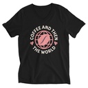 Coffee and Then The World - Earth Unisex V-Neck Tee