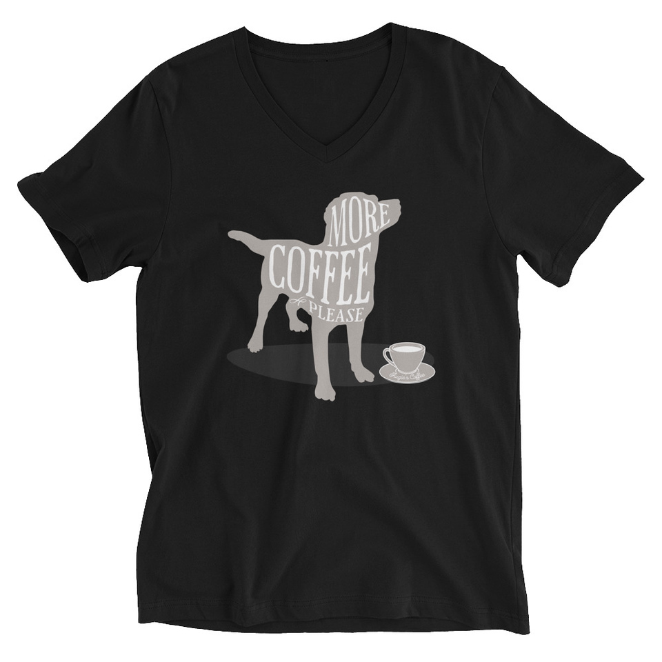 Coffee Dog Unisex V-Neck Tee