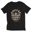 Coffee is always a good idea - Lightning Bolt Unisex V-Neck Tee