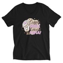 Coffee is Happiness - Retro Cartoon Mascot Unisex V-Neck Tee
