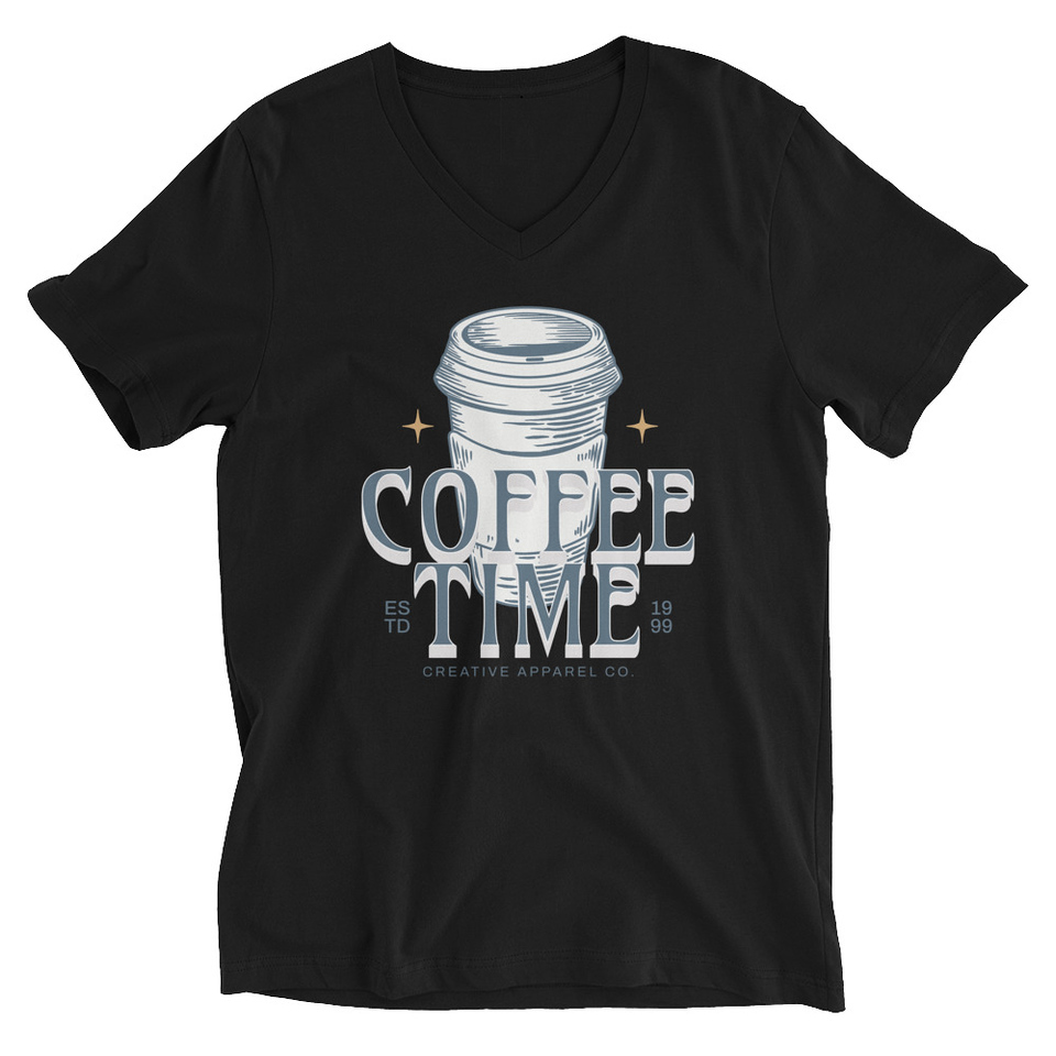 Coffee Time Unisex V-Neck Tee