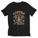Coffee, The art of Winning The Day Unisex V-Neck Tee