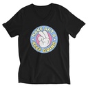 Colorful Fun Retro Style Badge Unisex V-Neck Tee