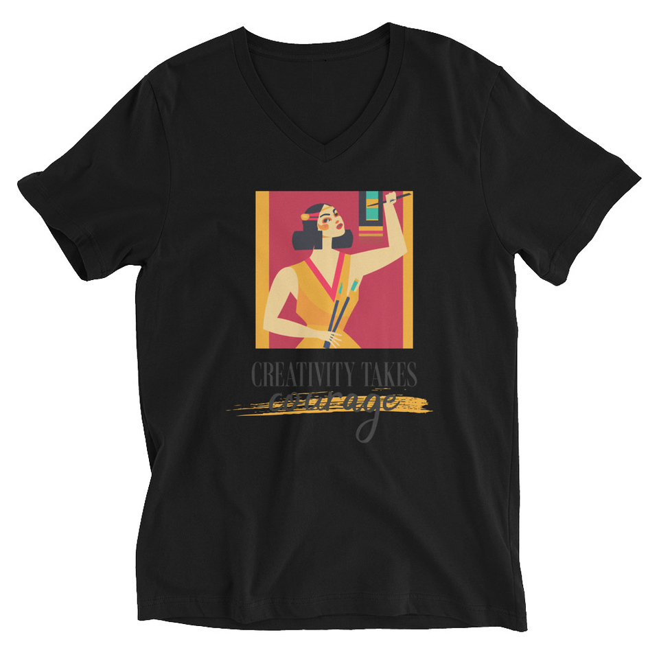 Creativity Takes Courage Unisex V-Neck Tee