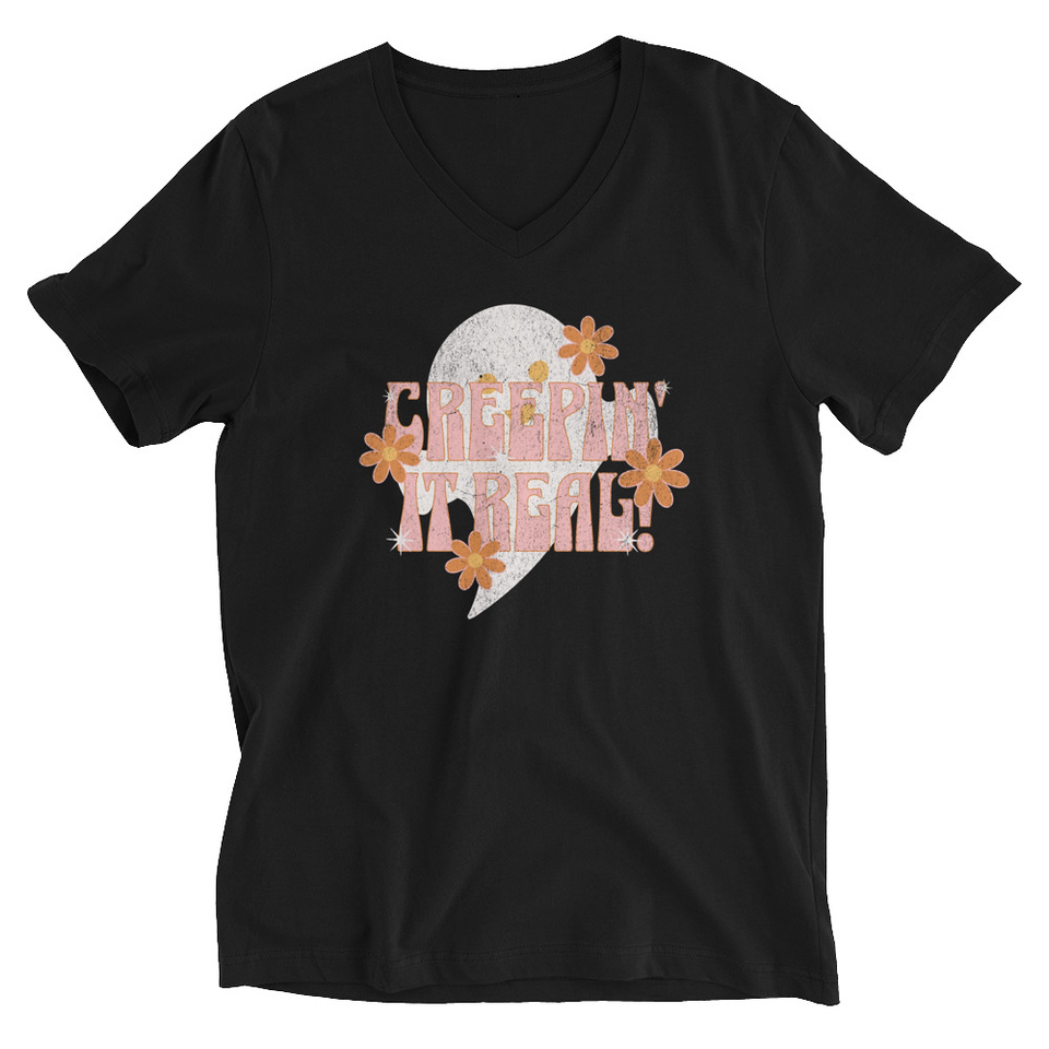 Creepin' It Real - Halloween Unisex V-Neck Tee