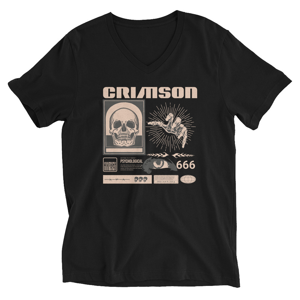 Crimson Unisex V-Neck Tee