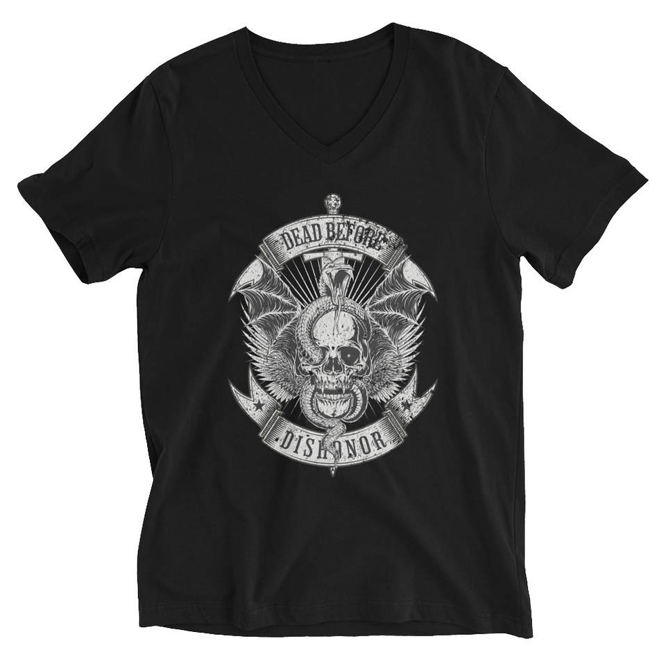 DEAD BEFORE DISHONOR Unisex V-Neck Tee