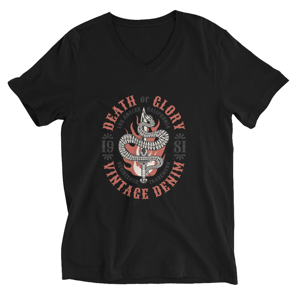 Death or Glory - Sword Snake Unisex V-Neck Tee