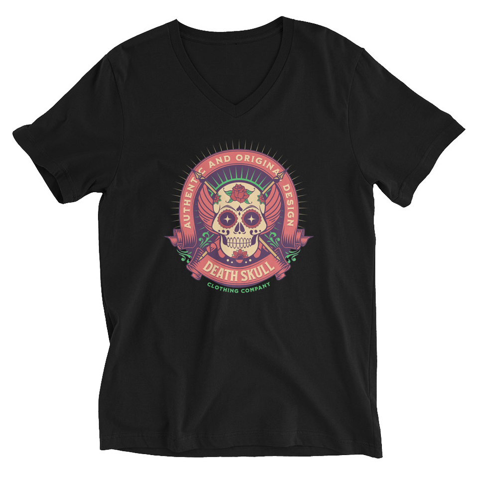 Death Skull - Badge  Unisex V-Neck Tee