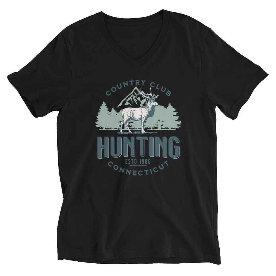 Deer Hunting Country Club  Unisex V-Neck Tee