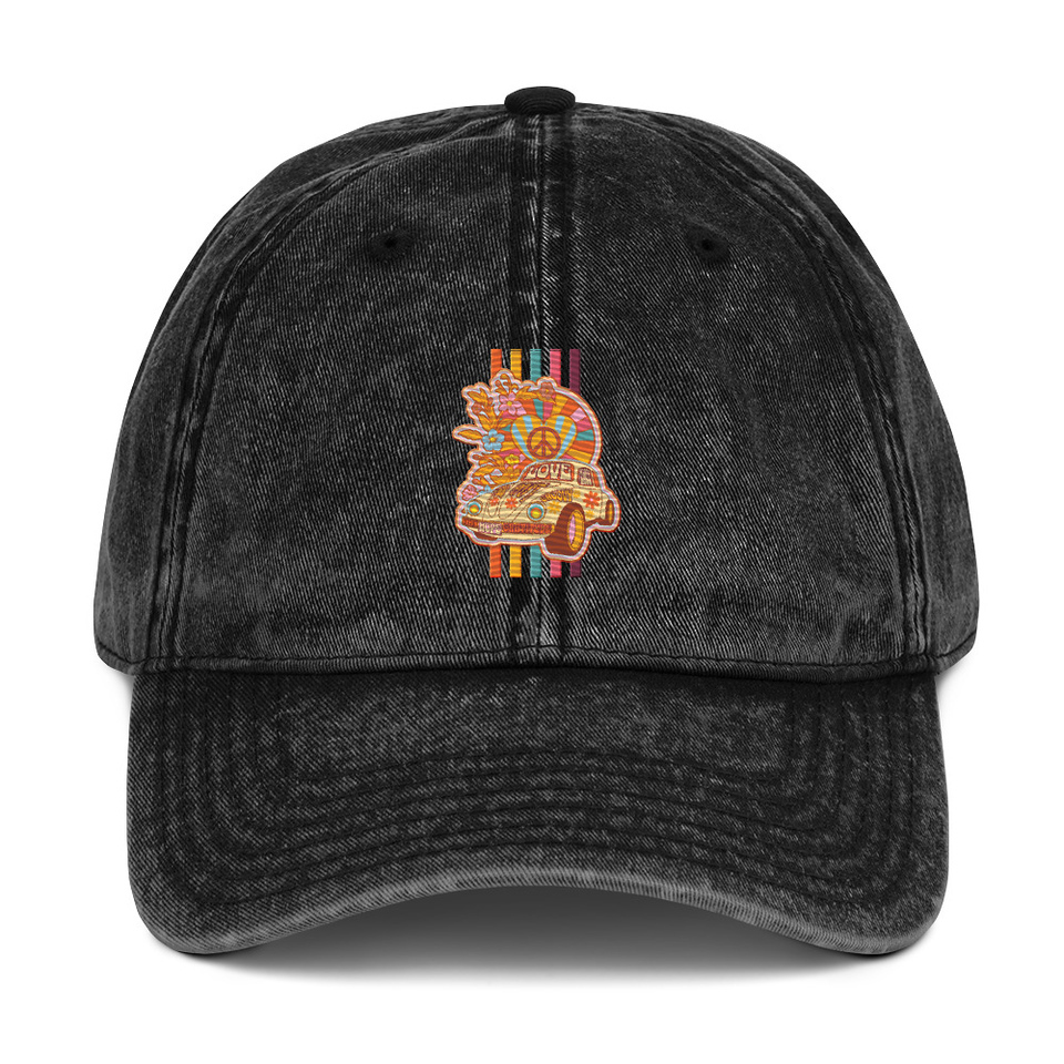 60s flower power Vintage Cap