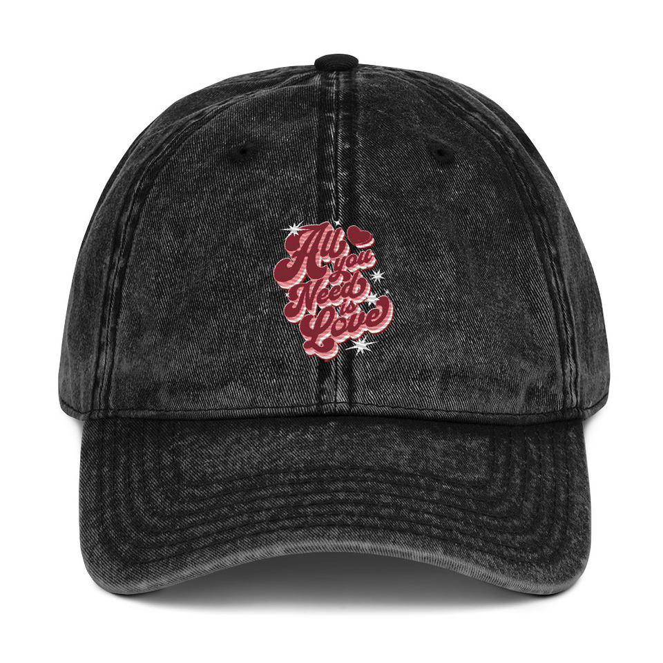 All You Need is Love - Retro Valentines Day Vintage Cap