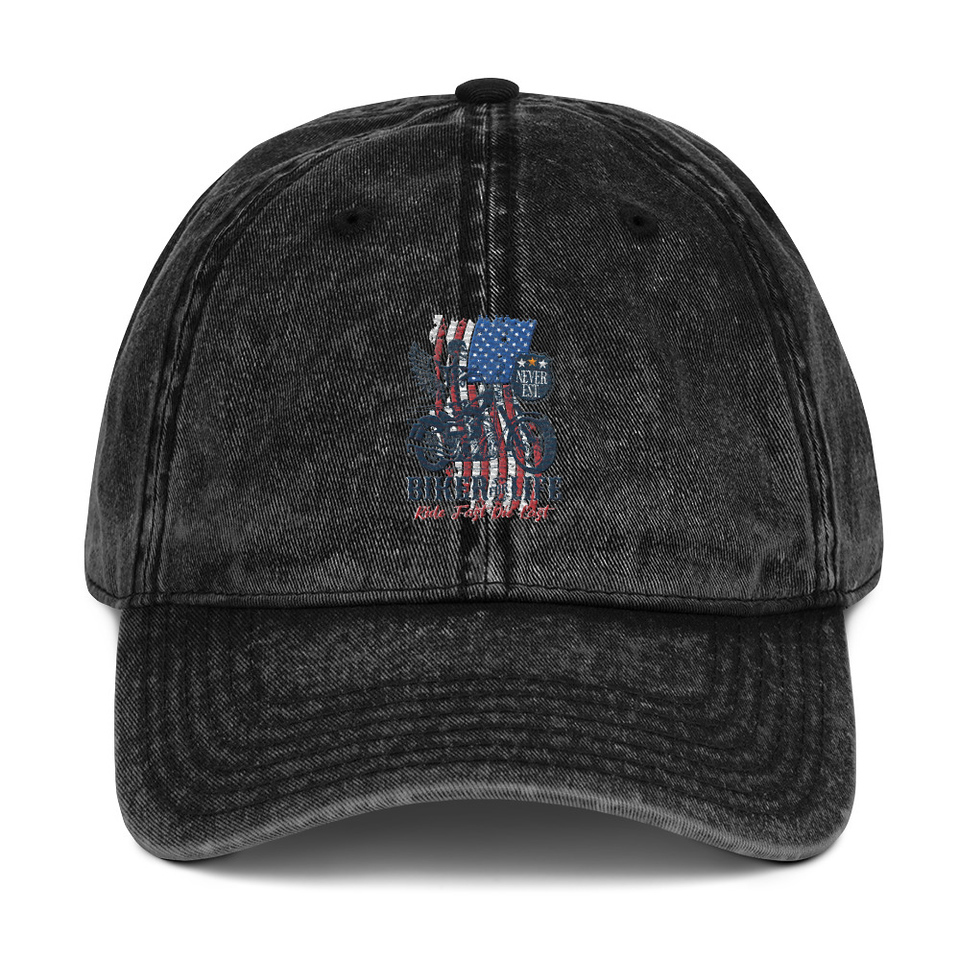 American Biker for Life Vintage Cap