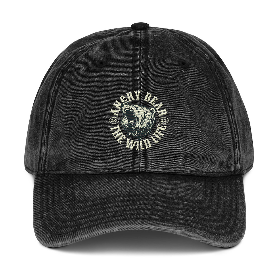 Angry Bear - Wild Life Animal Vintage Cap