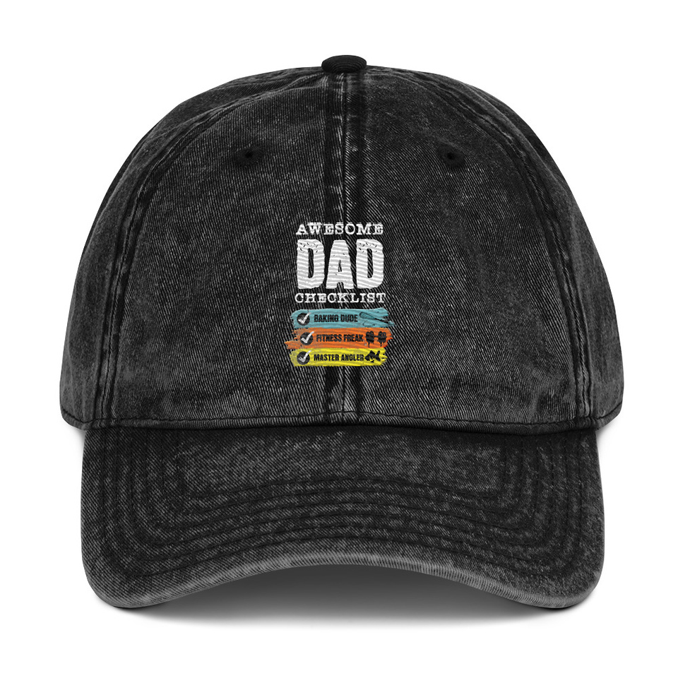 Awesome Dad Checklist Vintage Cap
