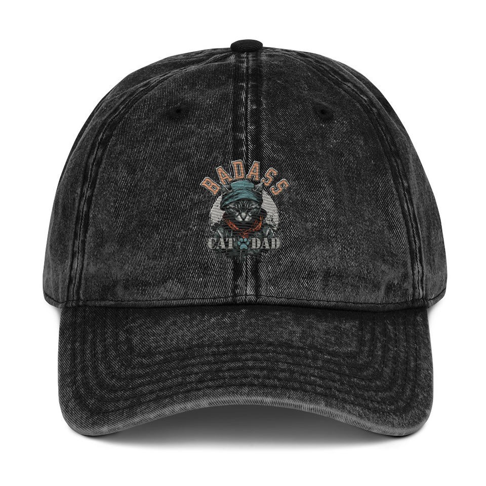 BADASS CAT DAT Vintage Cap