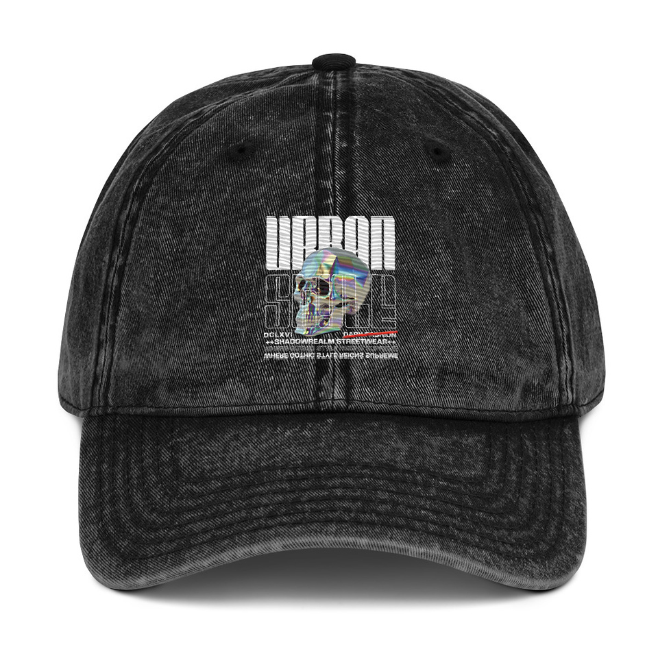 Black 3D Skull Vintage Cap