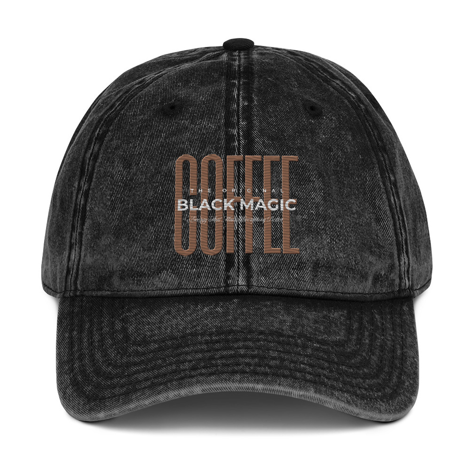 Black Magic - Minimal Modern Coffee Quote Vintage Cap