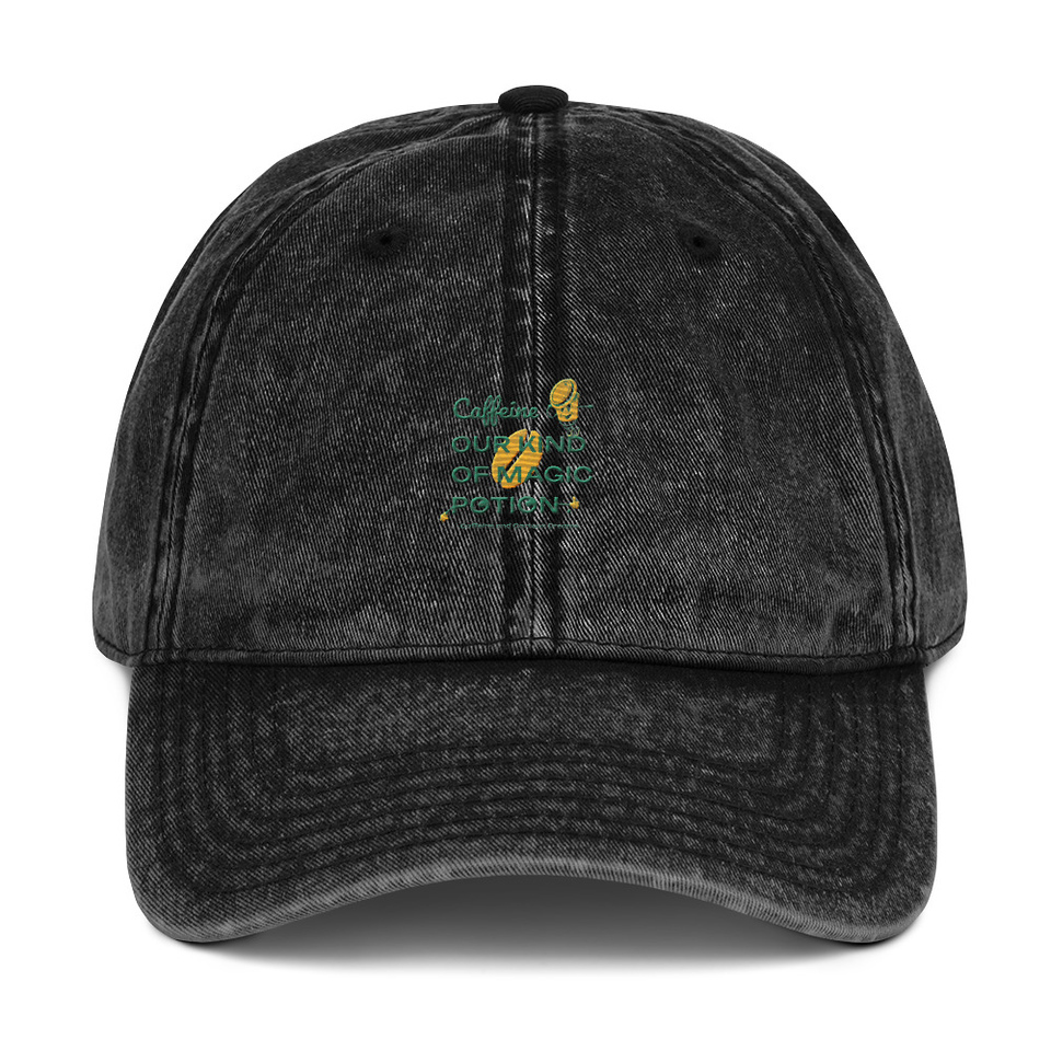 Caffeine Cartoon Vintage Cap