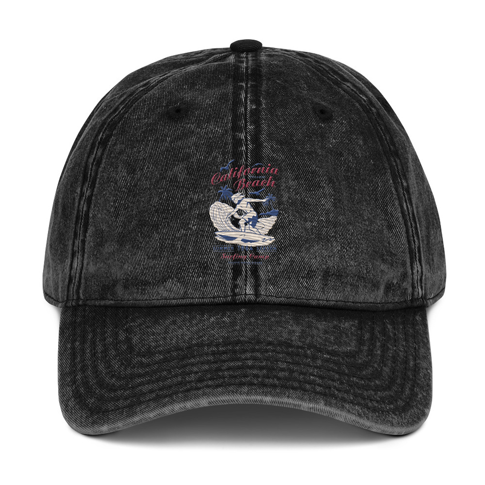 California Beach Surfing Vintage Cap