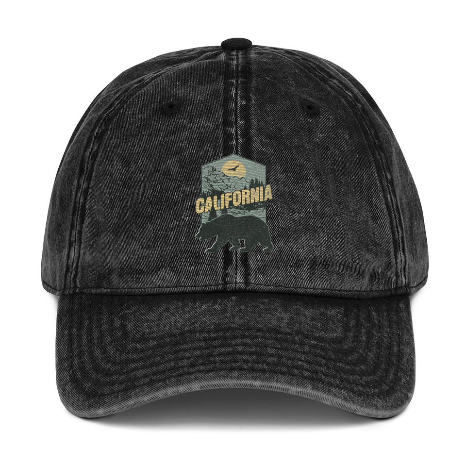 California Bear - Outdoors Wilderness Camping Hiking Vintage Cap