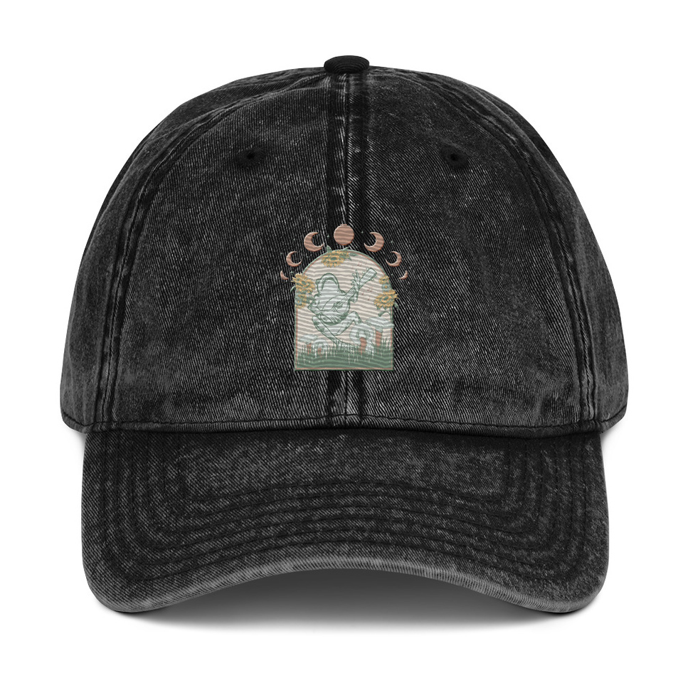 Cottagecore Frog Botanical Vintage Cap
