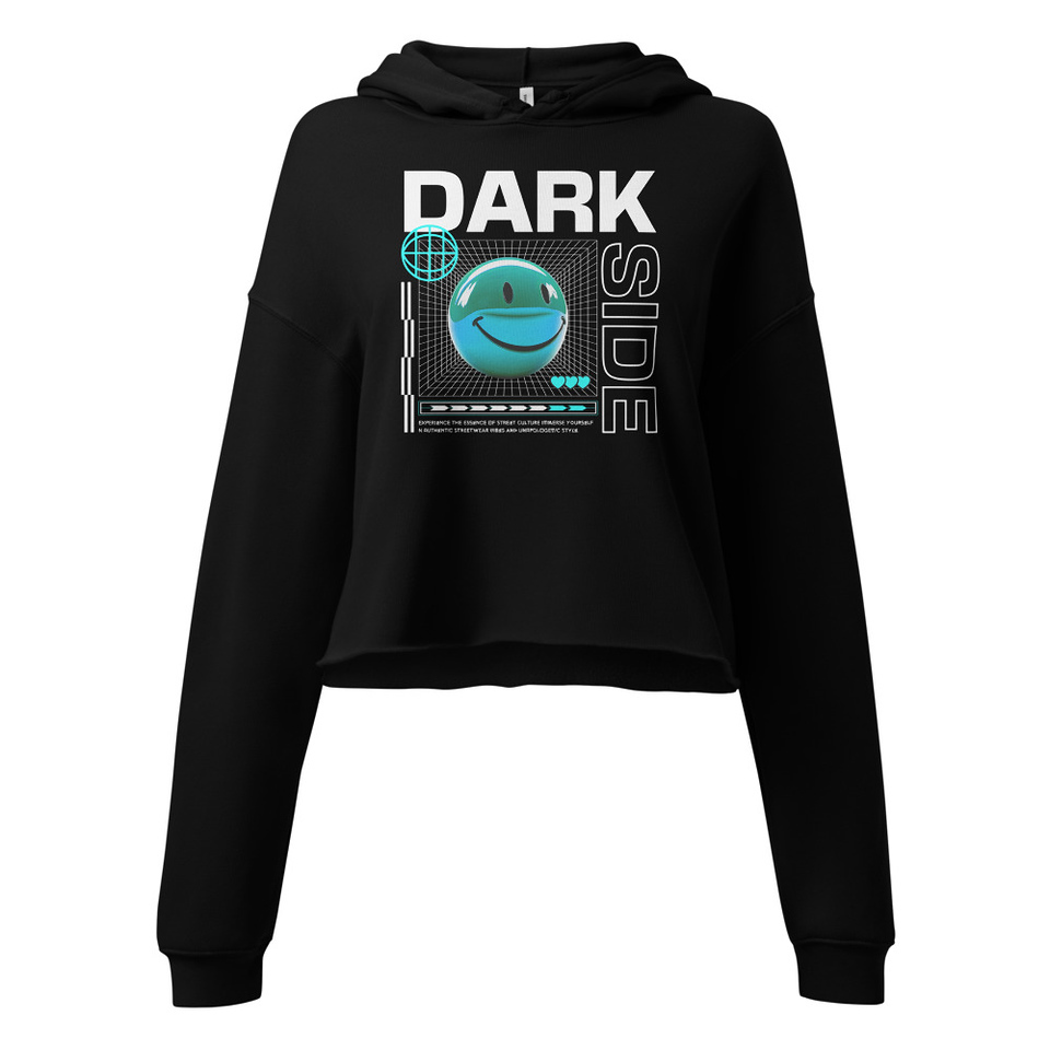 Abstract Y2K Women's Cropped Hoodie