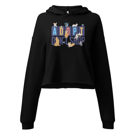Adopt a Pet - Cute Animal Women's Cropped Hoodie