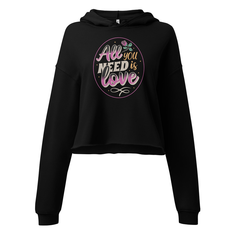 All you Need is Love - Valentines Day Women's Cropped Hoodie