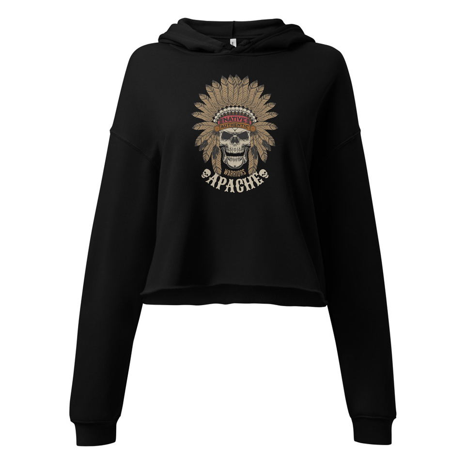 Apache Warriors - Indian Skull Women's Cropped Hoodie
