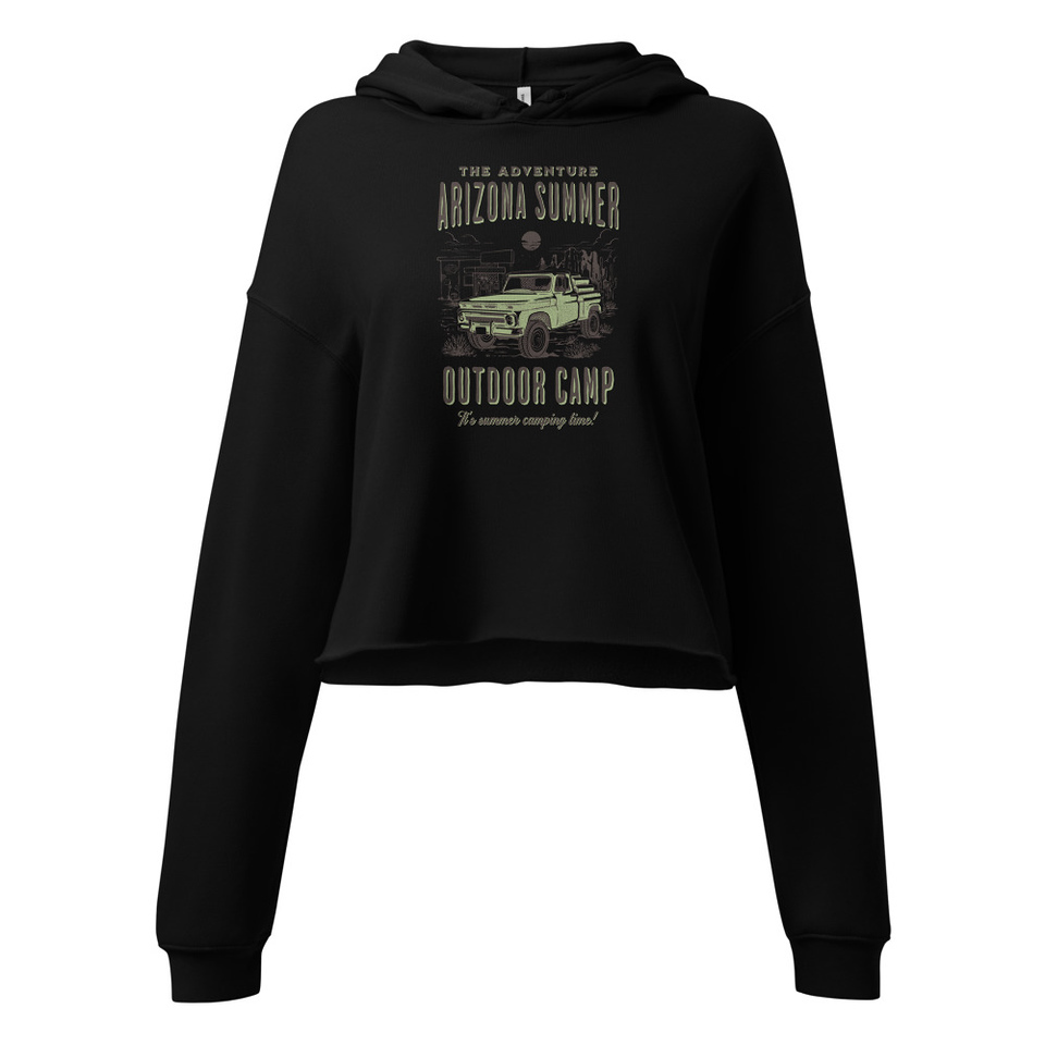 Arizona Outdoor Camp - Classic Truck Women's Cropped Hoodie