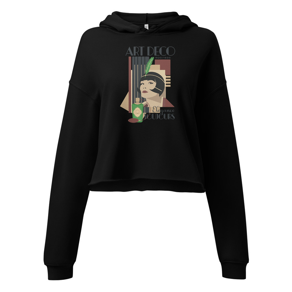 Art Deco Elegance Toujours Women's Cropped Hoodie