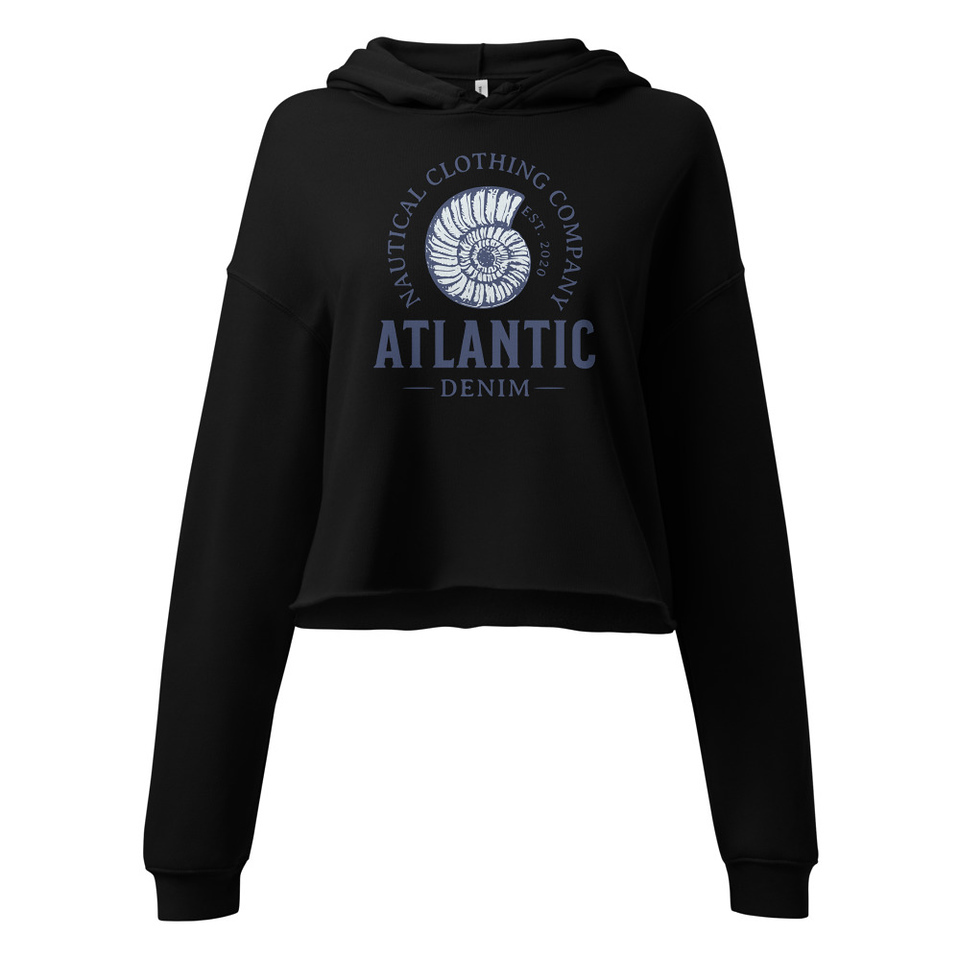 Atlantic Denim - Nautical Women's Cropped Hoodie