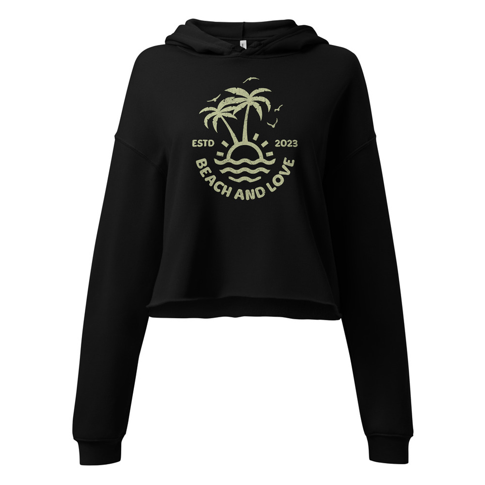 Beach and Love Women's Cropped Hoodie