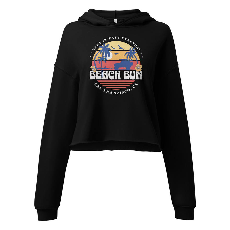Beach Bum - Sunset Surfing Women's Cropped Hoodie