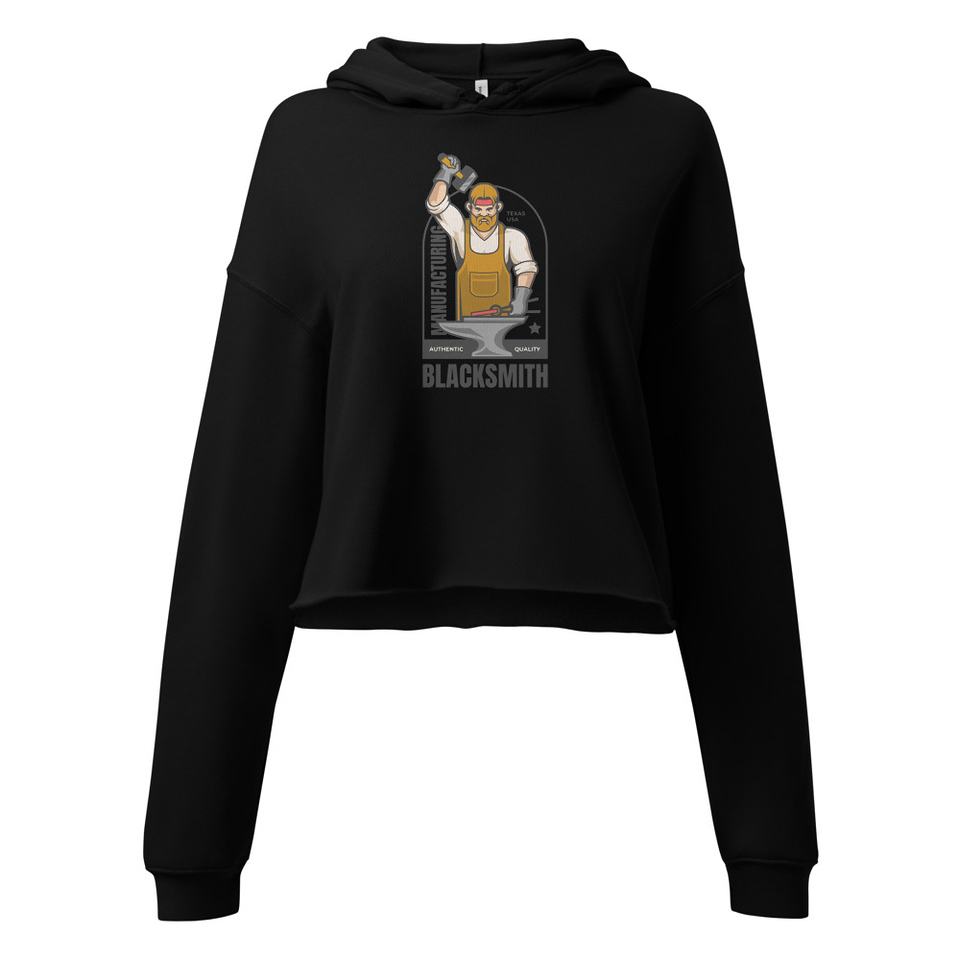 Blacksmith Workshop - Metalwork Women's Cropped Hoodie