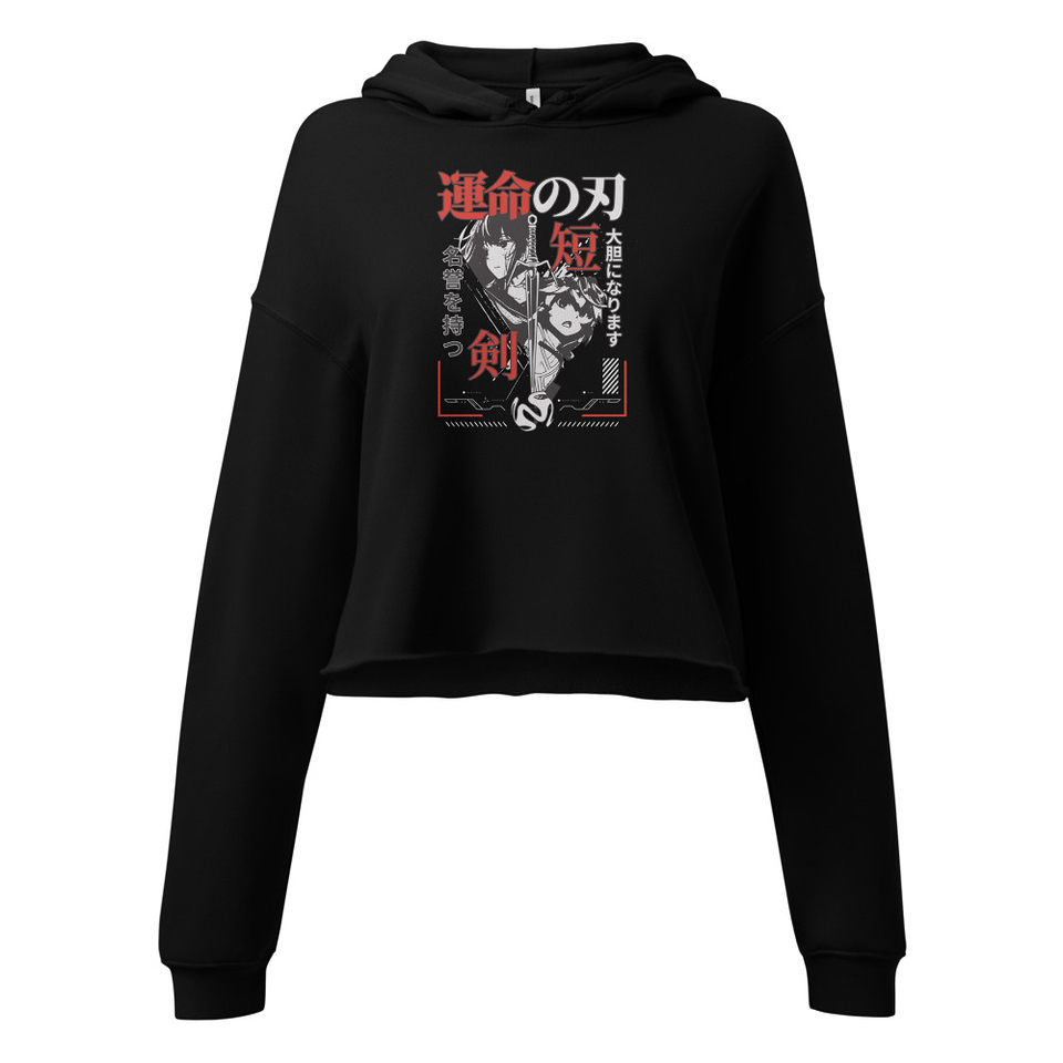 Blades of Fate - Japanese Manga Anime Women's Cropped Hoodie